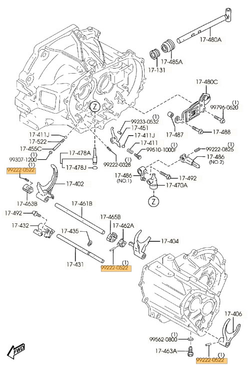 (image for) Mazda OEM Shifter Fork Selector Spring Pin Mazdaspeed Protege