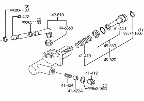 (image for) Mazda OEM Clutch Master Cylinder Mazdaspeed Protege