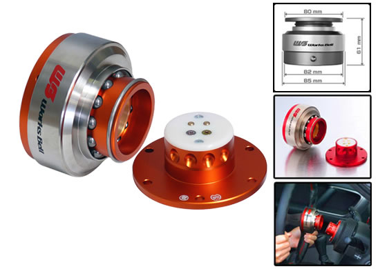 (image for) Works Bell Rapfix2 Quick Release Steering Wheel Hub Orange